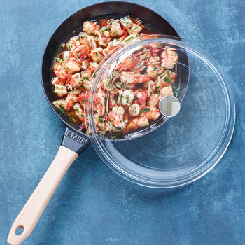 STAUB | PATELNIA - Patelnia do smażenia z drewnianą rączką - Ø 260mm - Żeliwo - Czarny - Prime Gastro