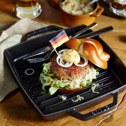 STAUB | PATELNIE GRILLOWE - Patelnia grillowa - 230x230mm - Żeliwo - Czarny