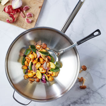 DEMEYERE | APOLLO 7 - Wok z płaskim dnem - Ø 320mm - Stal nierdzewna - Prime Gastro