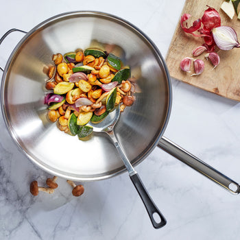 DEMEYERE | APOLLO 7 - Wok z płaskim dnem - Ø 320mm - Stal nierdzewna - Prime Gastro