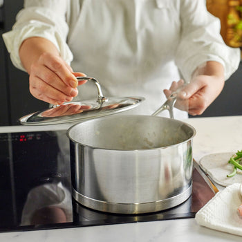 DEMEYERE | ATLANTIS 7 - Rondel z uchwytem i pokrywką - Ø 140mm - Stal nierdzewna - Prime Gastro