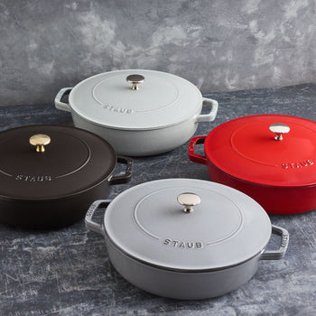 STAUB | BRAISERS - Brytfanna z Chistera Drop-Structure - 280mm - Żeliwna - Czarna - Prime Gastro