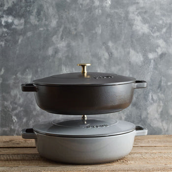 STAUB | BRAISERS - Brytfanna z Chistera Drop-Structure - 280mm - Żeliwna - Grafitowa szara - Prime Gastro