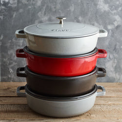 STAUB | BRAISERS - Brytfanna z Chistera Drop - Structure - 280mm - Żeliwna - Grafitowa szara