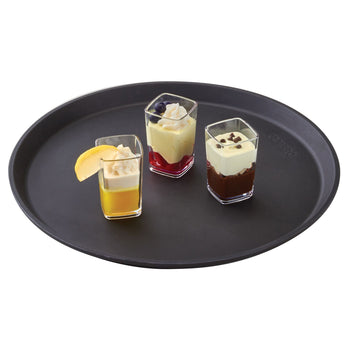 (12 szt.) CAMBRO | CAMTREAD® - Tacka z włókna szklanego - okrągła - ø 280 mm - wysoki profil - czarna - Prime Gastro