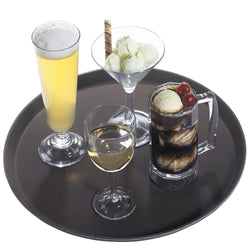 (12 szt.) CAMBRO | CAMTREAD® - Tacka z włókna szklanego - okrągła - ø 280 mm - wysoki profil - czarna