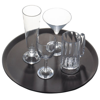 (12 szt.) CAMBRO | CAMTREAD® - Tacka z włókna szklanego - okrągła - ø 280 mm - wysoki profil - czarna - Prime Gastro