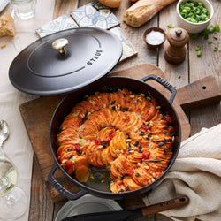 STAUB | BRAISERS - Brytfanna z Chistera Drop - Structure - 240mm - Żeliwna - Czarna