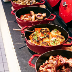 STAUB | BRAISERS - Brytfanna z Chistera Drop - Structure - 240mm - Żeliwna - Wiśniowo - czerwona