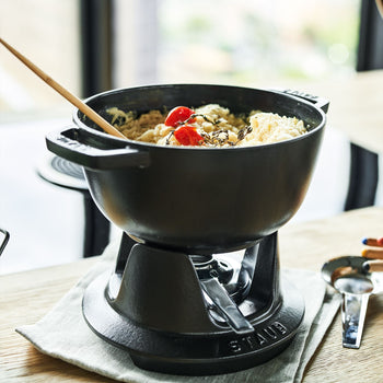 STAUB | SPECIALITIES - Zestaw do fondue - Ø 200mm - Żeliwo - Czarny - Prime Gastro