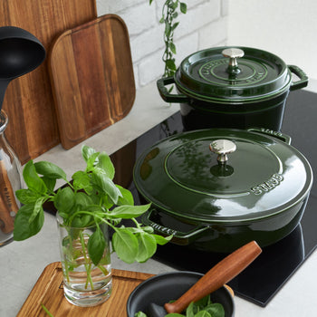 STAUB | BRAISERS - Brytfanna z Chistera Drop-Structure - 240mm - Żeliwna - Bazyliowa zieleń - Prime Gastro