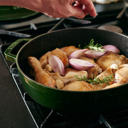 STAUB | BRAISERS - Brytfanna z Chistera Drop - Structure - 280mm - Żeliwna - Bazyliowa zieleń