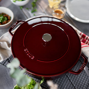 STAUB | BRAISERS - Brytfanna z Chistera Drop-Structure - 240mm - Żeliwna - kolor grenadyna czerwona - Prime Gastro