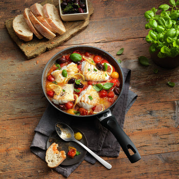 BALLARINI | BOLOGNA GRANITIUM - Patelnia do duszenia z pokrywką szklaną - Ø 280mm - Aluminium - Czarny - Prime Gastro