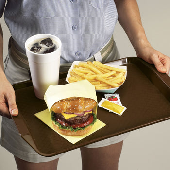 (24 szt.) CAMBRO | Taca do fast foodów - prostokątna - 430x300mm - wysoki profil z uchwytami - brązowa - Prime Gastro