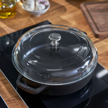 STAUB | BRAISERS - Brytfanna ze szklaną pokrywą - 280mm - Żeliwo - Czarny - Prime Gastro