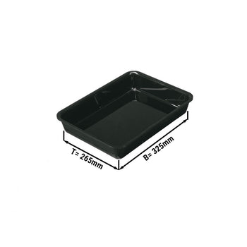 Prostokątna miska prezentacyjna - GN 1/2 - 265x325x50mm - Czarna - Prime Gastro