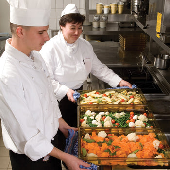 (6 szt.) CAMBRO | H-PAN™ - Żaroodporne pojemniki GN 1/1 - Bursztynowy - Głębokość 65 mm - Prime Gastro