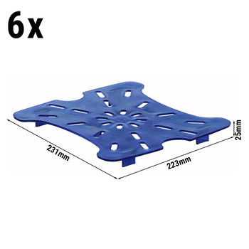 (6 szt.) CAMBRO | Ociekacz FreshPro - na 11,4 litra, 17,2 litra i 20,8 litra - Niebieski - Prime Gastro