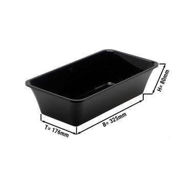 Prostokątna miska prezentacyjna - GN 1/3 - 325x176x80mm - Czarna - Prime Gastro