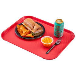 (12 szt.) CAMBRO | Taca do fast foodów - prostokątna - 360x460mm - wysoki profil - czerwona