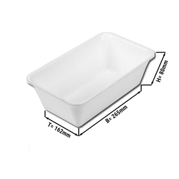 Prostokątna miska prezentacyjna - GN 1/4 - 265x162x80mm - Biała - Prime Gastro