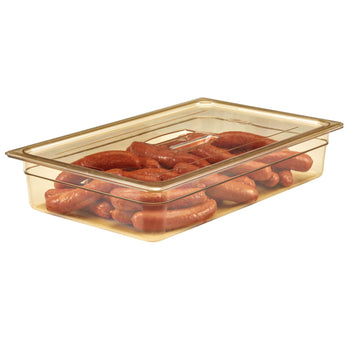 (6 szt.) CAMBRO | H-PAN™ - Żaroodporne pojemniki GN 1/1 - Bursztynowe - Głębokość 100 mm - Prime Gastro