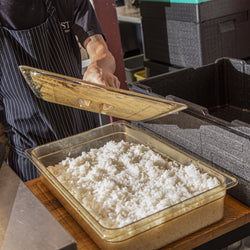 (6 szt.) CAMBRO | H - PAN™ - Żaroodporne pojemniki GN 1/1 - Bursztynowe - Głębokość 100 mm