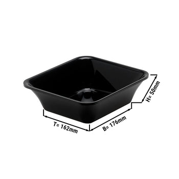 Prostokątna miska prezentacyjna - GN 1/6 - 176x162x50mm - Czarna - Prime Gastro