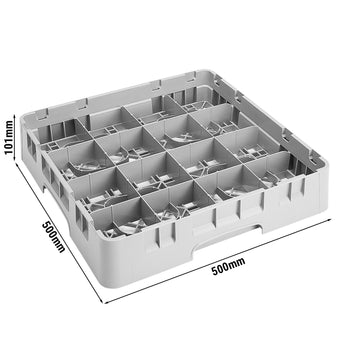 CAMBRO | CAMRACK® - Kosz do mycia filiżanek 1/1 - z 16 przegrodami - 500x500mmn - Szary - Prime Gastro