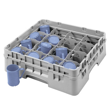 CAMBRO | CAMRACK® - Kosz do mycia filiżanek 1/1 - z 16 przegrodami - 500x500mmn - Szary - Prime Gastro