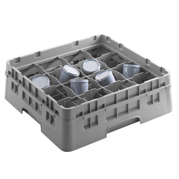 CAMBRO | CAMRACK® - Kosz do mycia filiżanek 1/1 - z 16 przegrodami - 500x500mmn - Szary - Prime Gastro