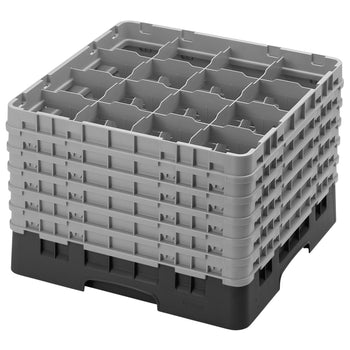 CAMBRO | CAMRACK® - kosz do mycia szklanek 1/1 z 6 przedłużkami - 500x500mm - 16 przegródek - Czarny - Prime Gastro