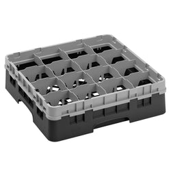 CAMBRO | CAMRACK® - kosz do mycia szklanek 1/1 z 1 przedłużką - 500x500mm - 16 przegródek - Czarny