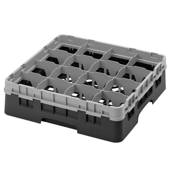 CAMBRO | CAMRACK® - kosz do mycia szklanek 1/1 z 1 przedłużką - 500x500mm - 16 przegródek - Czarny - Prime Gastro