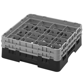 CAMBRO | CAMRACK® - kosz do mycia szklanek 1/1 z 2 przedłużkami - 500x500mm - 16 przegródek - Czarny - Prime Gastro