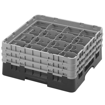 CAMBRO | CAMRACK® - kosz do mycia szklanek 1/1 z 3 przedłużkami - 500x500mm - 16 przegródek - Czarny - Prime Gastro