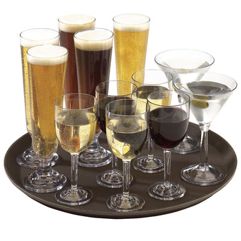 (6 szt.) CAMBRO | CAMTREAD® - Taca z włókna szklanego - okrągła - ø 450 mm - wysoki profil - brązowa - Prime Gastro