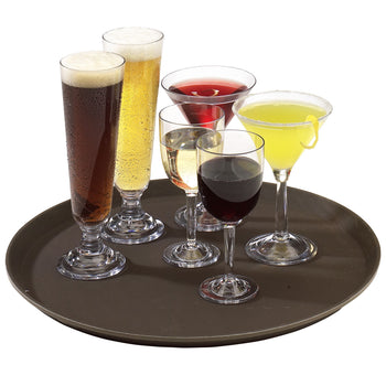 (6 szt.) CAMBRO | CAMTREAD® - Taca z włókna szklanego - okrągła - ø 450 mm - wysoki profil - brązowa - Prime Gastro