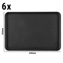 (6 szt.) CAMBRO | CAMTREAD® - Taca z włókna szklanego - prostokątna - 650x450mm - wysoki profil - czarna