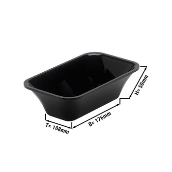 Prostokątna miska prezentacyjna - GN 1/9 - 176x108x50mm - Czarna - Prime Gastro