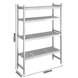 Aluminiowa półka podstawowa – 1066 x 1685 mm – nośność: 450 kg