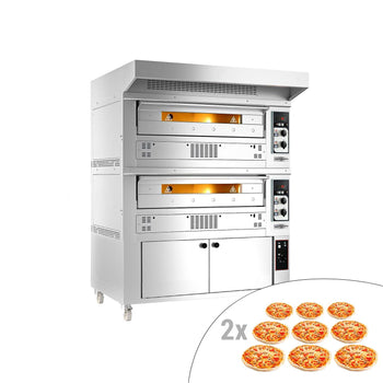 Gazowy piec do pizzy - 9+9x 33cm - Manualny - włącznie z okapem & garownikiem - Prime Gastro