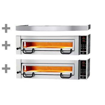 Elektryczny piec do pizzy Power - 4+4x 34cm - Cyfrowy - włącznie z okapem - Prime Gastro