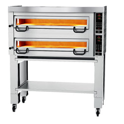 Elektryczny piec do pizzy Power - 6+6 34cm - Cyfrowy - włącznie z okapem, ramą podstawy i zestawem kółek