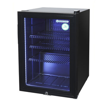 GASTRO-COOL | Chłodziarka minibarowa - 430 mm - 62 litry - z 1 szklanymi drzwiami & oświetleniem LED - Czarna - Prime Gastro