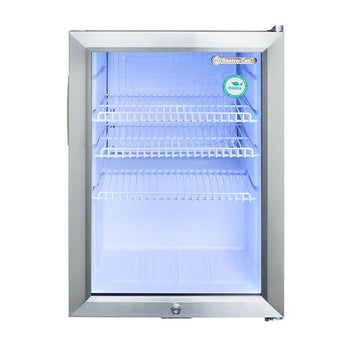GASTRO-COOL | Chłodziarka minibarowa - 430 mm - 62 litry - z 1 szklanymi drzwiami & oświetleniem LED - srebrna - Prime Gastro