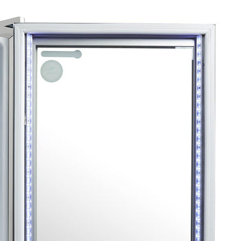 GASTRO-COOL | Chłodziarka minibarowa - 430 mm - 62 litry - z 1 szklanymi drzwiami & oświetleniem LED - srebrna - Prime Gastro