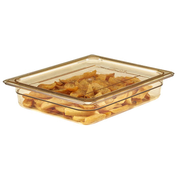 (6 szt.) CAMBRO | H-PAN™ - żaroodporne płaskie pokrywki GN 1/2 - bursztynowe - Prime Gastro
