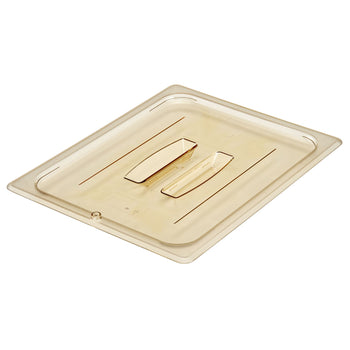 (6 szt.) CAMBRO | H-PAN™ - Żaroodporne płaskie pokrywki GN 1/2 - z uchwytem - bursztynowe - Prime Gastro